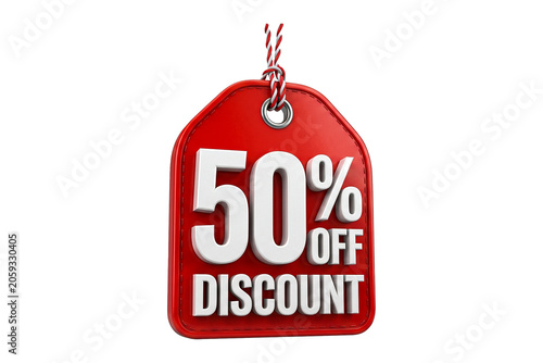 Red discount tag for retail sale