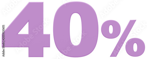 3D素材_数字_40%_紫