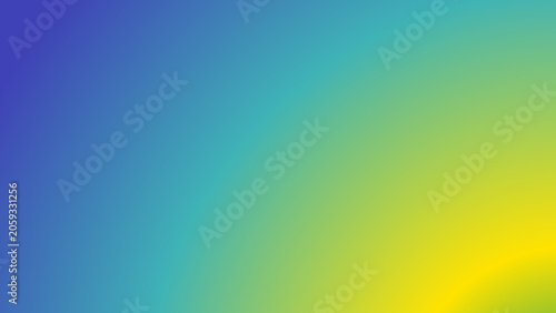 Soft blurry multi colored gradient background in diagonal orientation. Aesthetic blue green yellow mesh texture for presentation slides, cover design, and graphic element.