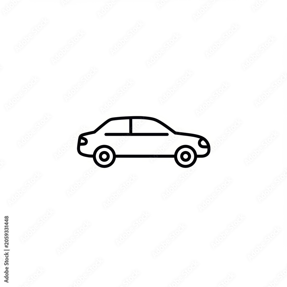 Fototapeta premium Minimalist outline of sedan car symbolizing modern automotive transportation