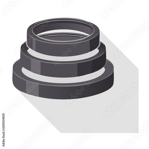 Stacked Gray 3D Rings on White Background