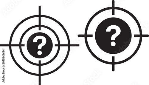 Question mark target icon silhouette