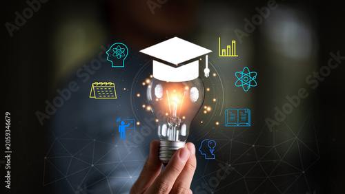 Canvas Print An educator develops innovative learning strategies through digital education, s