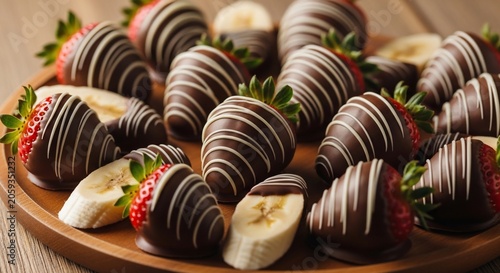 Decadent Drizzle: A Symphony of Chocolate-Dipped Strawberries and Bananas