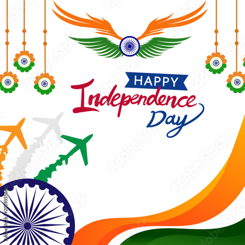 vector independence day with decoration
