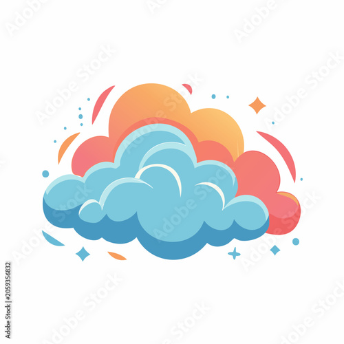 Stylized Cloud Illustration with Gradient Colors