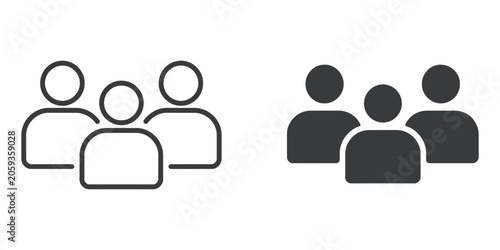 Quadro su tela Group icon vector pictogram pack featuring people symbols for community, teamwor