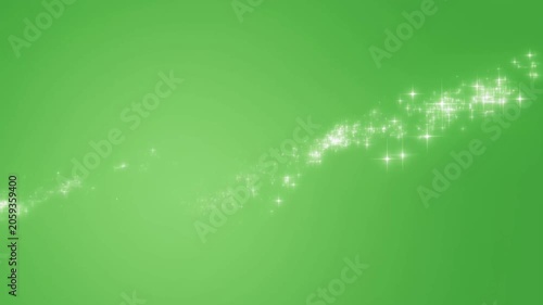 Soft white sparkle stars appear and fade on clean green screen background for magical video overlays