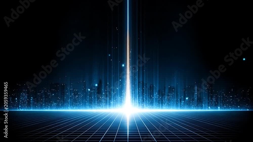 Glowing Blue Light Beam Effect.