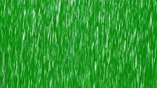 Heavy Rain Falling Rapidly on Clean Green Screen Background for Weather Compositing