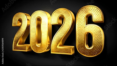Golden 2026 New Year Number.