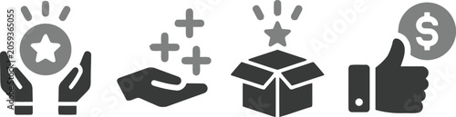 Value Proposition and Customer Benefit Icons Set for Business Marketing