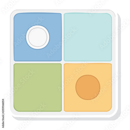 Flat design colorful squares with circles icon