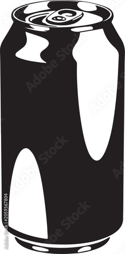 Glossy Aluminum Beverage Can Vector Illustration Isolated on White Background