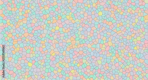Abstract pastel mosaic texture with multicolored geometric cells and soft tones