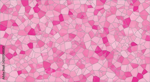 Abstract pink geometric mosaic texture with irregular tessellating shapes and varied tones