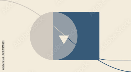 Abstract geometric shapes in blue and gray tones