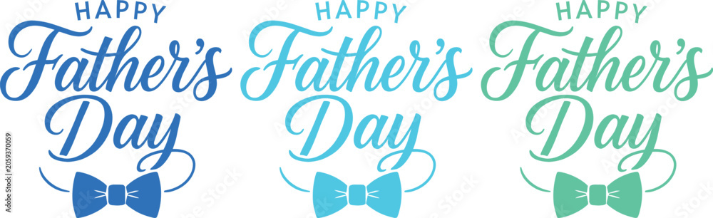 Obraz premium Happy father's day typography with bow tie graphic vector illustration set