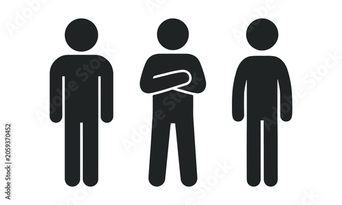 Cuadro en lienzo Three business people silhouettes standing with crossed arms perfect for corpora