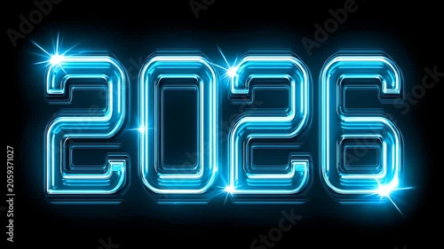 Neon Light 2026 Year Sign.