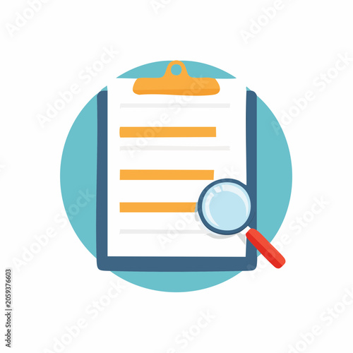 Clipboard with Magnifying Glass Icon