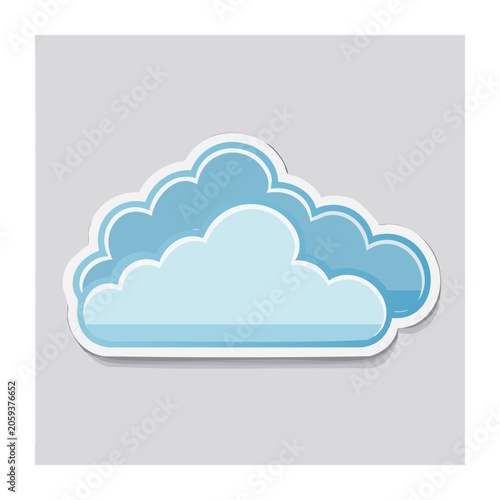Flat design cloud icon with transparent background