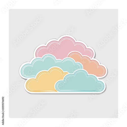 Flat design vector cloud illustration