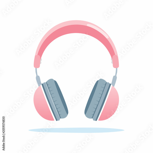 Pink Headphones Illustration