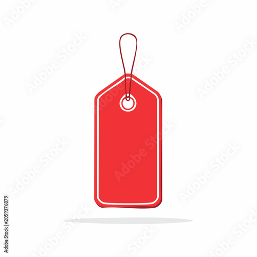 Red blank price tag with string