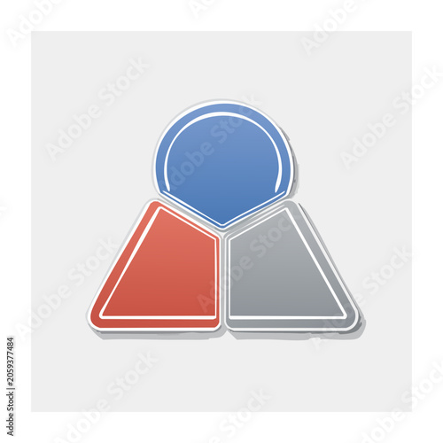 Flat design geometric shapes icon