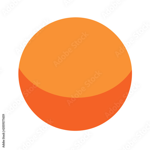 Flat orange sphere icon with gradient