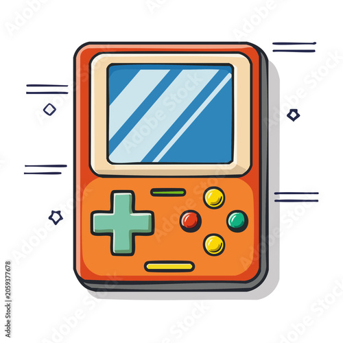 Retro handheld game console illustration