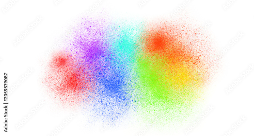Obraz premium Rainbow Color Spray Paint Texture Isolated on Transparent Background