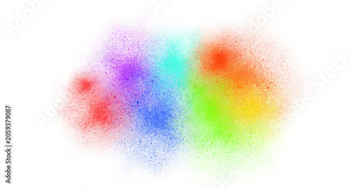 Rainbow Color Spray Paint Texture Isolated on Transparent Background