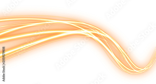 Light Speed Motion Streaks Gold on Transparent Background