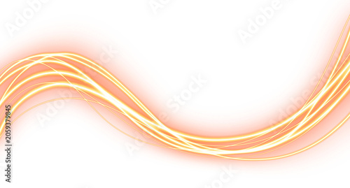 Glowing Gold Wave Line Overlay