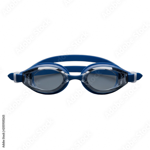Blue swimming goggles isolated on black background