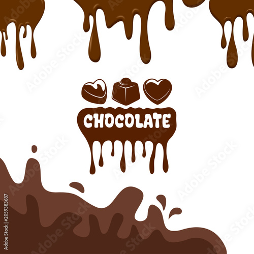 Chocolate day design with chocolate decoration and chocolate snacks