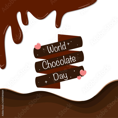 Chocolate day design with chocolate decoration and chocolate snacks