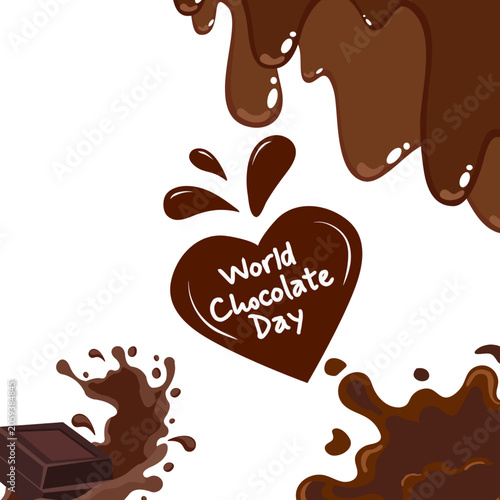 Chocolate day design with chocolate decoration and chocolate snacks