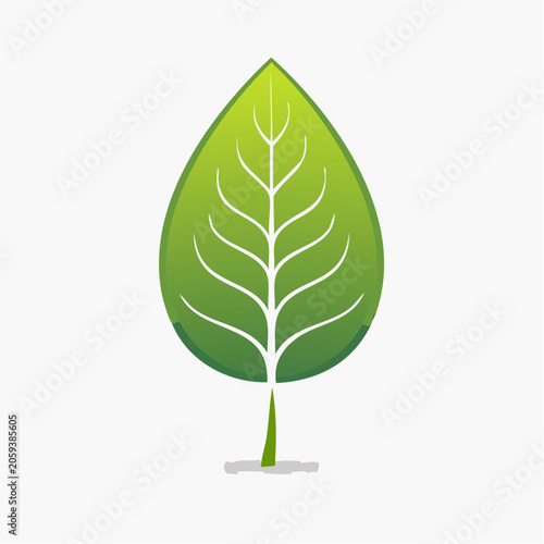 Stylized Green Leaf Icon