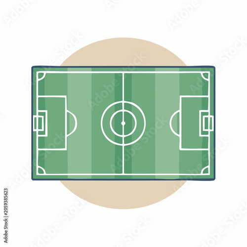 Stylized Illustration of a Soccer Field