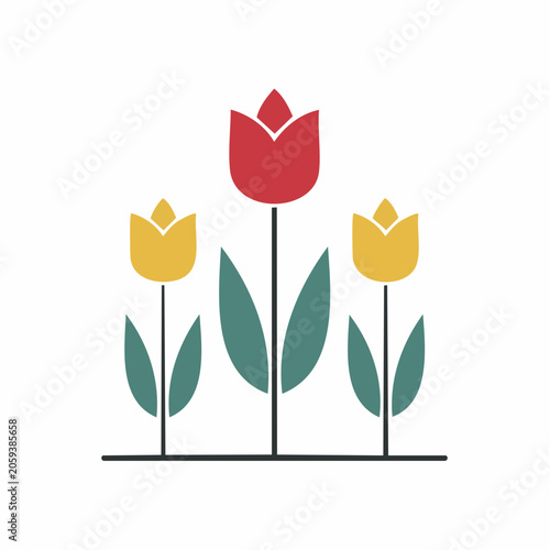 Stylized Tulips Illustration