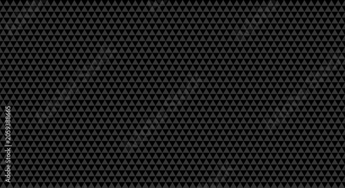 Seamless dark gray geometric pattern with repeating triangles, creating a modern carbon fiber or metallic texture