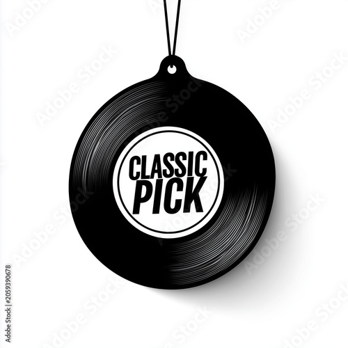 Classic Pick vinyl record ornament, a timeless music memorabilia item for collectors and music lovers