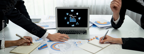 Φωτογραφία Cost reduction, cost saving concept shown on computer screen brisk, corporate bu