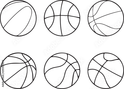 Basketball Line Art Vector Bundle
