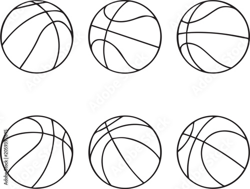 Basketball Line Art Vector Bundle