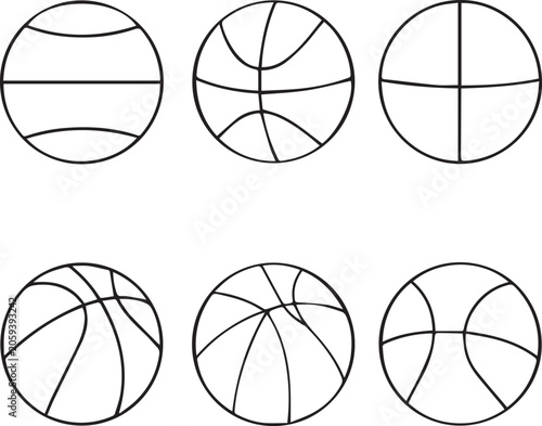 Basketball Line Art Vector Bundle