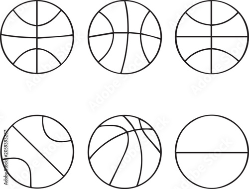 basketball ball vector set